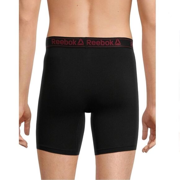 Reebok Stretch knit Cotton Long Leg Boxer Briefs, Black 2, 6-Packs Size 2XL - Picture 9 of 10